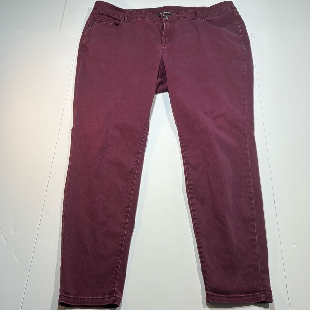 Lane Bryant Women's High-Rise Ultimate Stretch Skinny Jeans 20 Wine burgundy